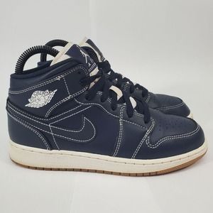 Nike Air Jordan 1 Retro Mid GS 'Obsidian' Sz-4Y 554725 402